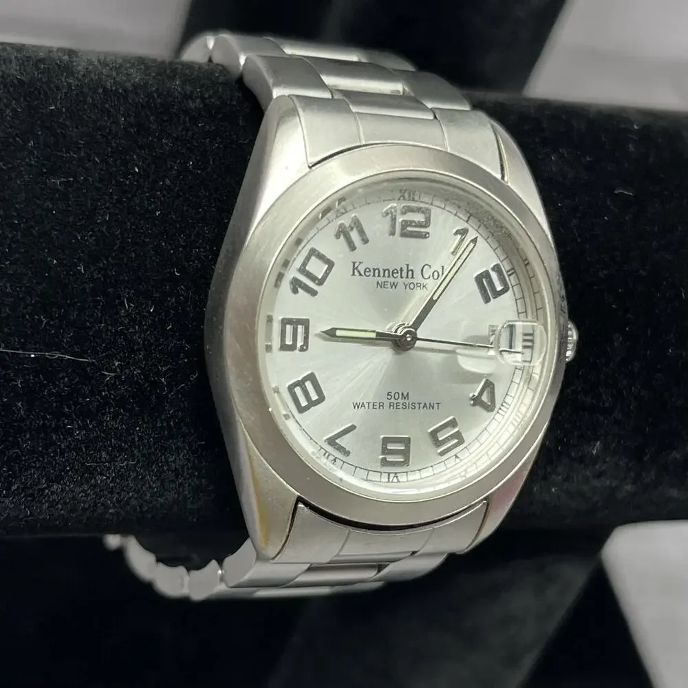Kenneth Cole Watch Quartz Date Luminous Hands Stainless Steel 50mWR